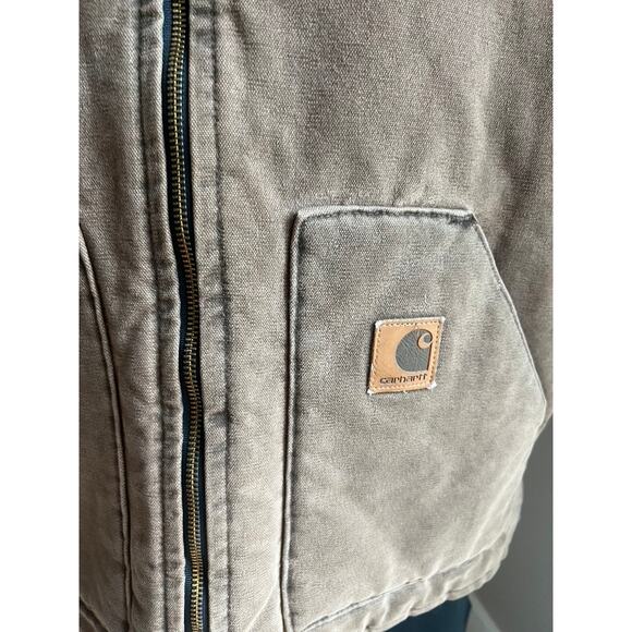 Vtg Carhartt brown duck canvas Quilted vest size XL - Picture 4 of 7